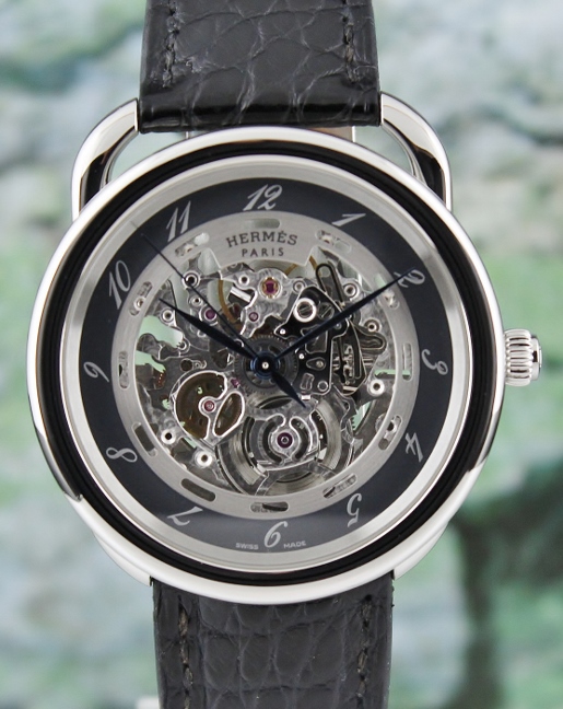 (image for) Hermes Arceau Stainless Steel Automatic Skeleton Watch / AR6.710A
